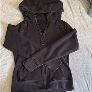 lululemon athletica Black Full-Zip Hooded Jacket w/ thumbholes